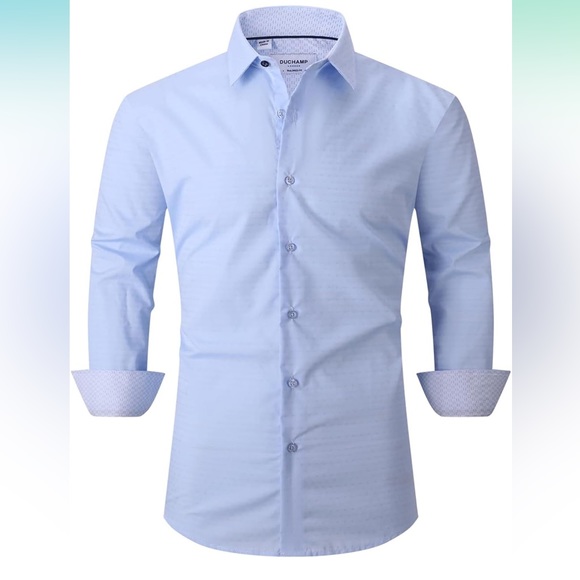 NWT Duchamp London Textured Dot Dress Shirt, Size M - Picture 1 of 8